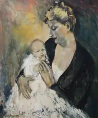 Gladys Maccabe, Mother And Child, Oil on board