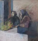 Wendy Finnegan, Shawlies In Conversation, Pastel on paper