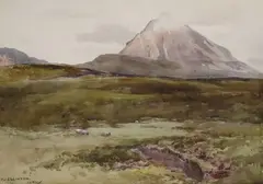 View Of An Irish Mountain, Possibly The Sugar Loaf by Frank Egginton, Watercolour, sold Dec 2023