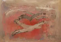 Flying by Anne Donnelly, Oil on paper, sold Dec 2023
