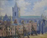 Fergus O'Ryan, Christ Church And The Houses Of Winetavern Street, Oil on board