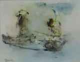 Gerald Davis, Harbour Town, Oil on board