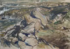 Derry Shannon, Shore Scene, 1965, Watercolour