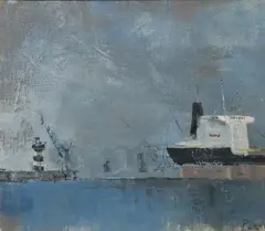 Peter Pearson, Dublin Port, Oil on board