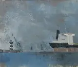 Peter Pearson, Dublin Port, Oil on board