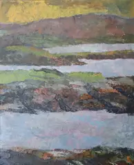 View Of Dun Manus Bay, South by Evelyn Street, Oil on board, sold Jul 2023