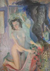 White Bryony by Alicia Boyle, Oil on canvas laid on board, sold Jul 2023