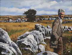 Fergus Lyons, Limestone Wall, Burren, Oil and acrylic on canvas