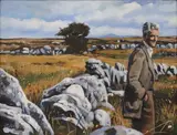 Fergus Lyons, Limestone Wall, Burren, Oil and acrylic on canvas