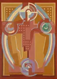 Robert Pouyaud, Crucifixion, Oil on canvas
