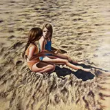 Rasher, Children On A Beach, Oil on canvas