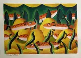 Fish by Graham Knuttel, Oil on paper, sold May 2023