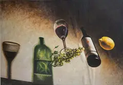 Rasher, Still Life Under A Glass Table, Coloured print