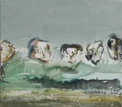 Rocks Cape Cod by Barrie Cooke, Oil on canvas, sold Apr 2023