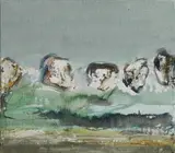 Rocks Cape Cod by Barrie Cooke, Oil on canvas, sold Apr 2023
