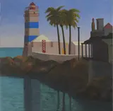 Stephen McKenna, Santa Marta Lighthouse At Cascais, Oil on canvas