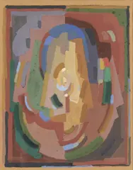 Composition by Mainie Jellett, Gouache, sold Jun 2023