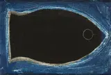 Kenneth Hall, Fish On Blue, Oil on canvas