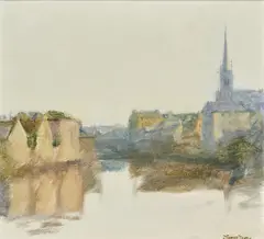 Drogheda Morning by Thomas Ryan, Oil on canvas board, sold Jun 2023