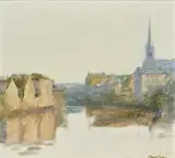 Thomas Ryan, Drogheda Morning, Oil on canvas board