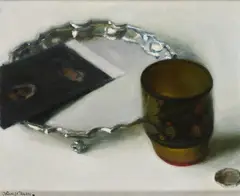 Russian Cup And Silver Salver by Thomas Ryan, Oil on canvas board, sold Jun 2023