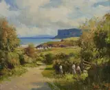 Fair Head Ballycastle, Co. Antrim by Maurice Canning Wilks, Oil on canvas, sold Jun 2023