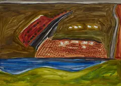 Maria Simmonds-Gooding, Sheep Into The Bog, 1985, Oil on paper