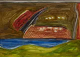 Maria Simmonds-Gooding, Sheep Into The Bog, 1985, Oil on paper