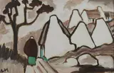 Gable Ends by Markey Robinson, Gouache, sold Jun 2023