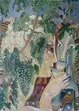 Pauline Bewick, Drinking In A Tuscan Landscape, Mixed media