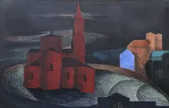 Patrick Pye, Romanesque Church At Segovia, Tempera on panel