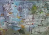 Patrick Hickey, The Lily Pond, Oil on canvas laid on board