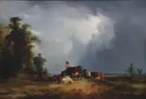 William Shayer Senior, Herding Cattle, Oil on canvas