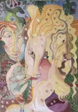 Pauline Bewick, A Tipple In The Garden, Mixed media