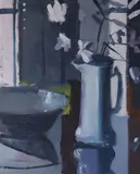 White Jug And Magnolias by Brian Ballard, Oil on canvas, sold Mar 2023
