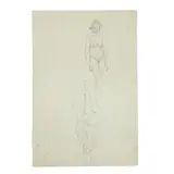 Edward Burra, A Double-Sided Pencil Study, Assorted Sketches Includes Standing Male And Female Nude