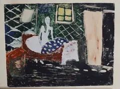 Johannes Rian, Kvinne i seng, Fargetresnitt