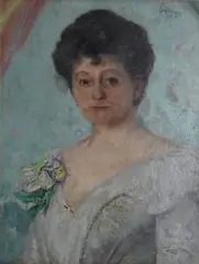 Eilif Peterssen, Portrett av Alette Wiel Andersen, 1902, Olje på plate