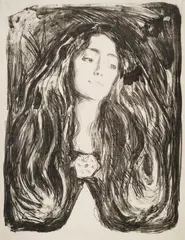Edvard Munch, Brosjen. Eva Mudocci, 1903, Litografi trykket i svart på tynt japanpapir