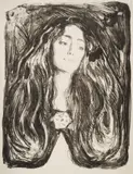 Edvard Munch, Brosjen. Eva Mudocci, 1903, Litografi trykket i svart på tynt japanpapir