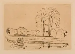 Fra Åsgårdstrand by Edvard Munch, 1907, Radering trykket i svart på tykt beige papir, sold Dec 2025