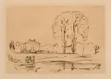 Edvard Munch, Fra Åsgårdstrand, 1907, Radering trykket i svart på tykt beige papir