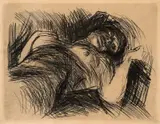 Edvard Munch, Ekstase, 1916, Radering trykket i grønnsvart på beige papir