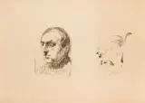 Edvard Munch, Løveaper/Christian Gierløff, 1913, Litografi trykket i svart på gulhvitt europeisk papir