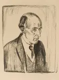 Edvard Munch, Frederick Delius, 1919-20, Litografi trykket i svart på gulhvitt papir
