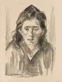 Edvard Munch, Ung gatepike, 1919-20, Litografi trykket i svart på beige papir