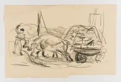 Edvard Munch, Trekkokser, Stift på tynt gulhvitt papir