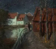 Frits Thaulow, Aftenstemning, Amiens, Olje på lerret