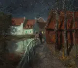 Frits Thaulow, Aftenstemning, Amiens, Olje på lerret