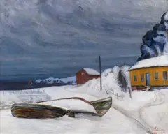 Harald Sohlberg, Fra en uthavn, 1909, Olje på lerret